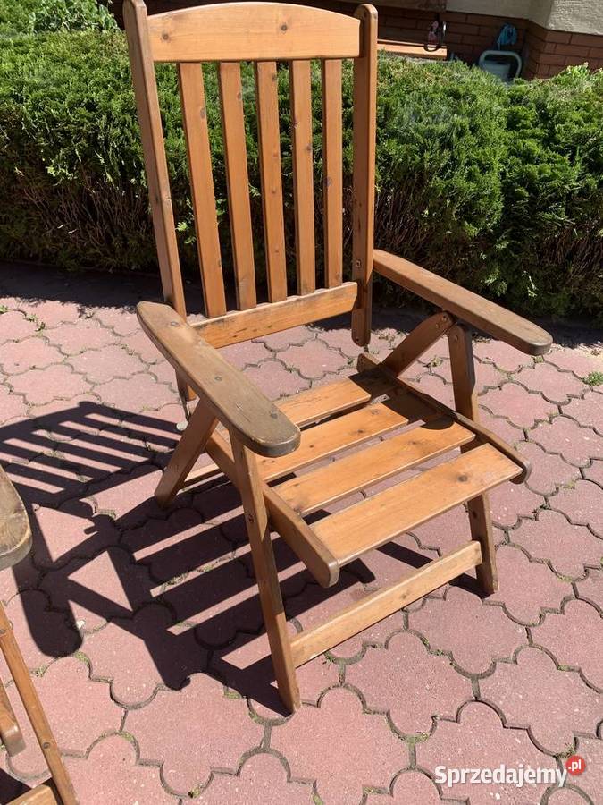 Leżak drewniany rozkładany krzesło z regulacją Leżaki i leżanki