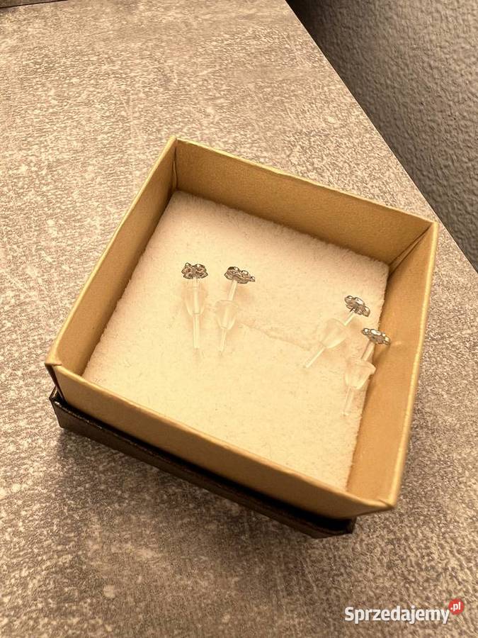 Kolczyki srebrne koniczyny koniczyna Jasło