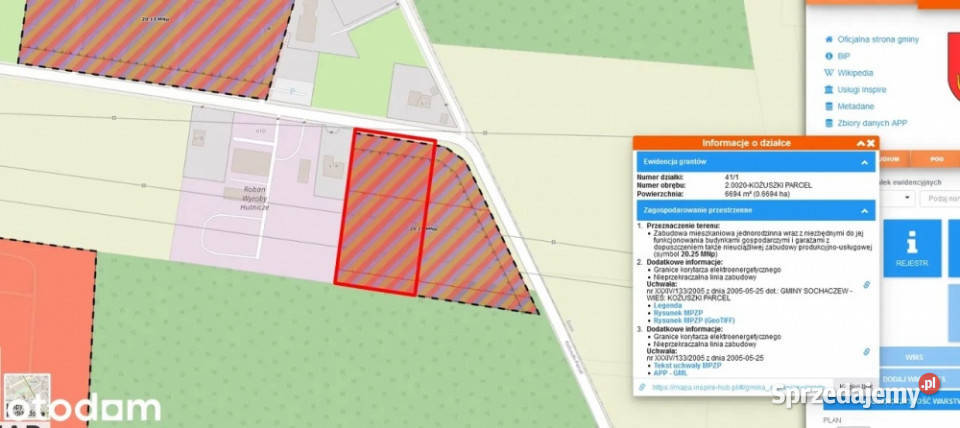 Działka budowlana Parcele Kożuszki Trojanowska 6693m2 Kożuszki-Parcel