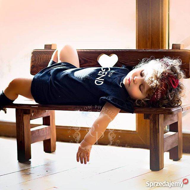 Ławeczka drewniany foto rekwizyt do dziecięcych Milicz