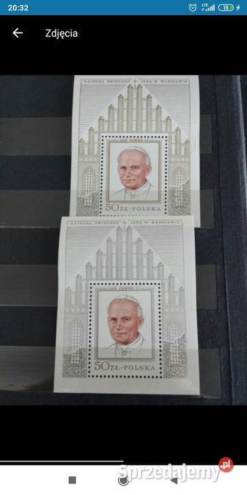Znaczki Jan Paweł 2 wizyta w Polsce Bolesławiec sprzedam