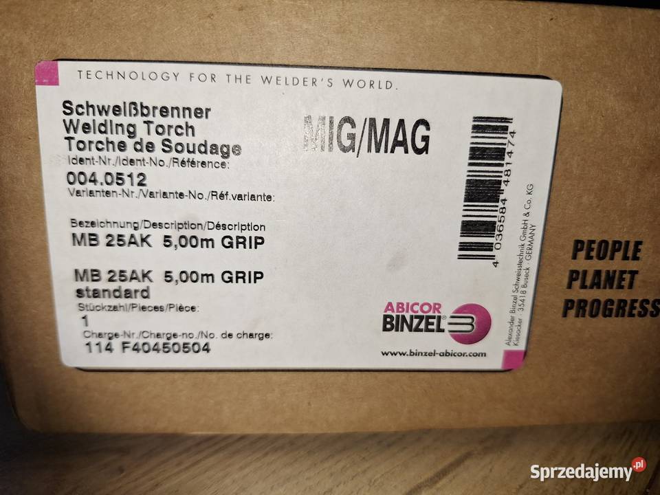 Sprzedam uchwyt spawalniczy binzel mb25 5mb Wierzchowo