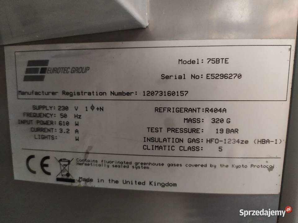 DEXION 75BTE szafa mroźnicza INOX 10C do 20C