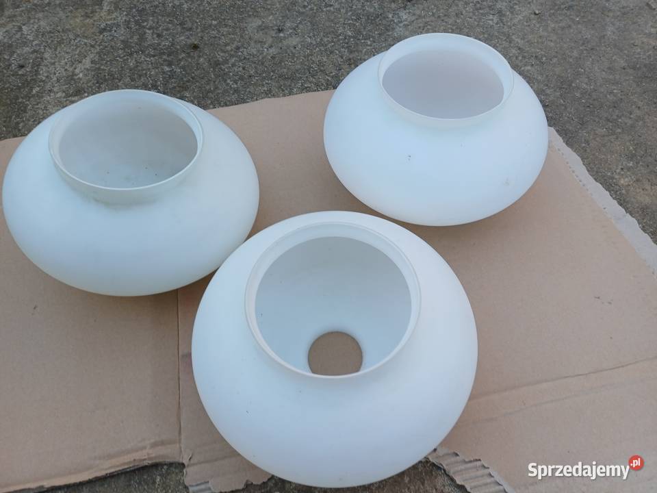 Trzy retro klosze z 1965 roku firmy Napako dolnośląskie Lubań