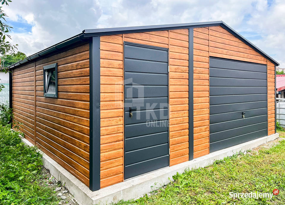 Garaż Blaszany 6x6m Brama uchylna Drzwi 3x okno Piła sprzedam