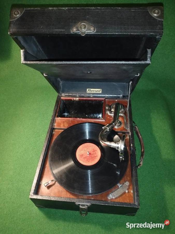 Gramofon stary walizkowy na korbkę RECORD Gorzów Wielkopolski sprzedam