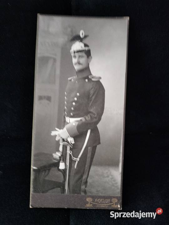 Stara fotografia kartonik ułan cesarstwo Choszczno