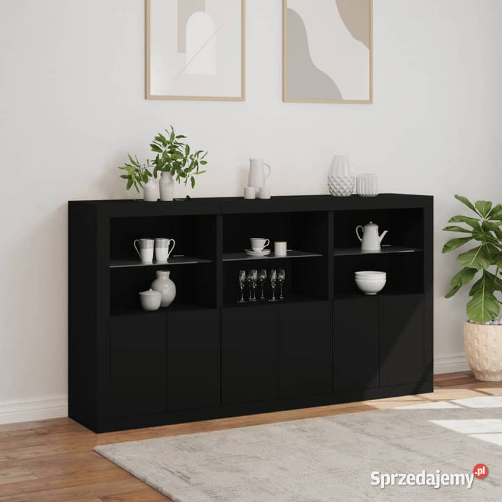 Szafka z oświetleniem LED czarna 1815x37x100 mazowieckie Warszawa