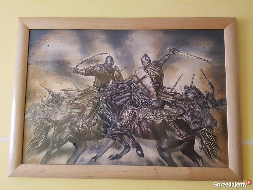 Obraz rysunek konie rycerze Żary sprzedam