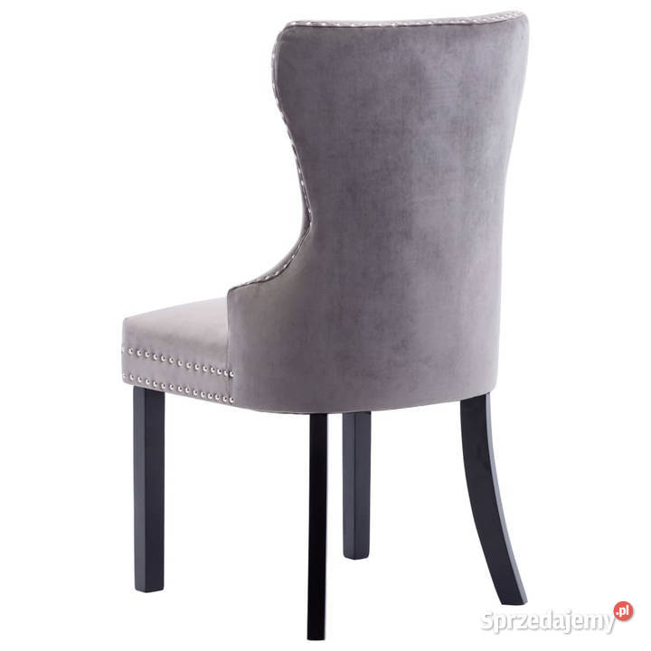 Krzesła stołowe 4 szare aksamitne WM3055873 mazowieckie Warszawa