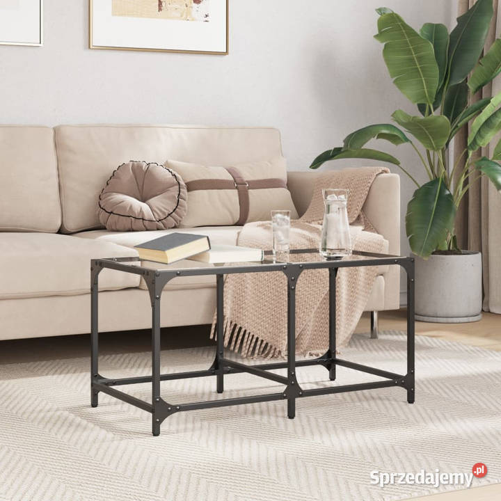 Stolik kawowy ze szklanym blatem 785x40x40 stal mazowieckie Warszawa