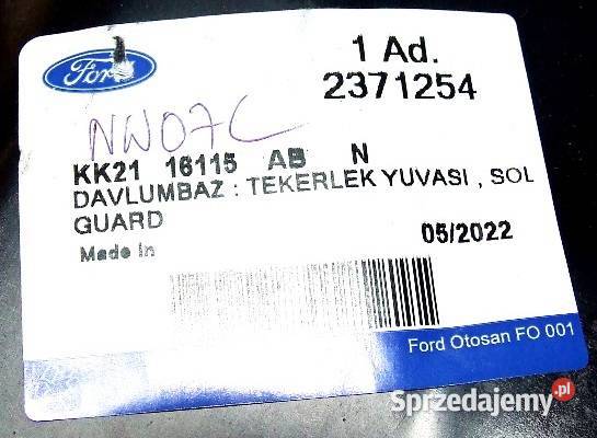 NADKOLE KOŁA PRZÓD LEWE FORD TRANSIT CUSTOM 2019 Karoseria dolnośląskie Głogów