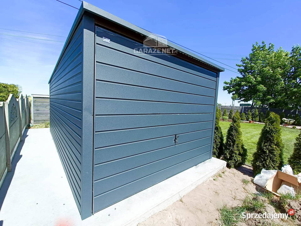 GARAŻ BLASZANY 3M X 6M SPAD TYŁ BRAMA UCHYLNA podkarpackie Sanok