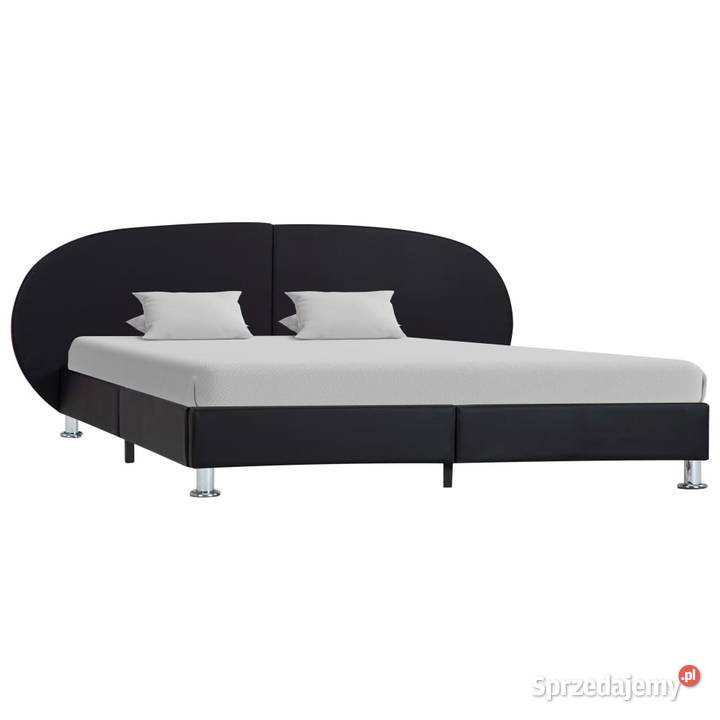 vidaXL Rama łóżka, czarna, sztuczna 285404