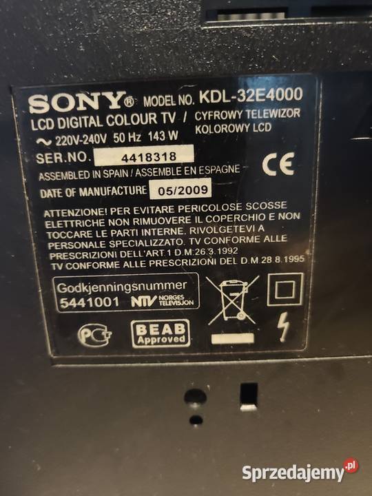 Telewizor Sony Bravia Pobiedziska sprzedam
