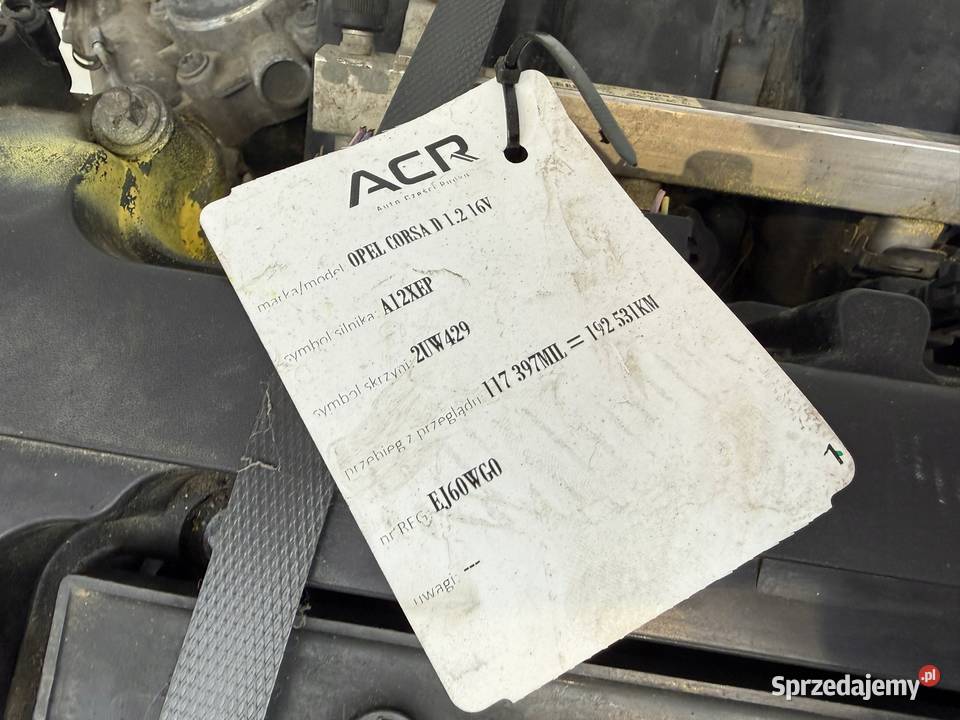 SILNIK A12XER Opel Corsa D 12 16V 86 benzyna osobowe Chełm sprzedam