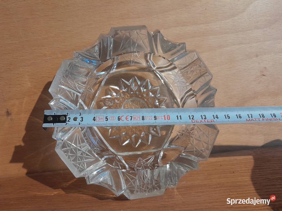 Stara kryształowa popielnica zabytek PRL retro Dąbrowa Górnicza