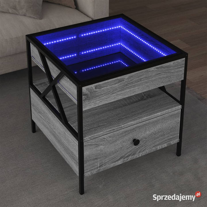 Stolik kawowy z LED Infinity szary dąb sonoma Warszawa sprzedam