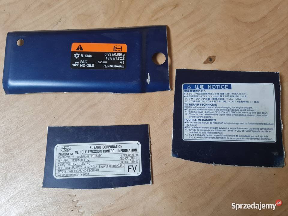 Subaru naklejki czynnika I inne Śrem
