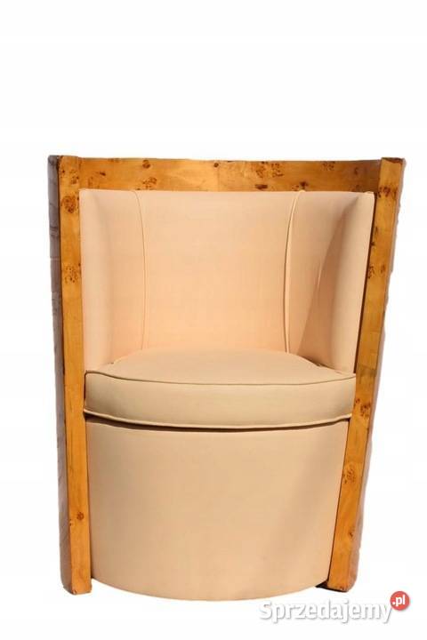 Przepiękny Fotel Art Deco Krzesło Art Deco Skóra Kraków