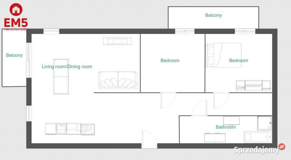 Mieszkanie 65m2 3pokojowe Białystok Zachodnia