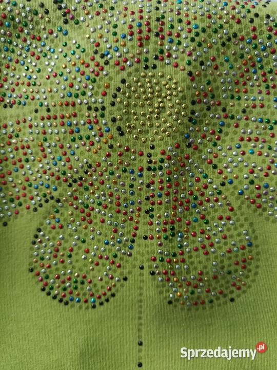 Bluzeczka kanarkowa z kwiatem z koralików Panterka Gdańsk