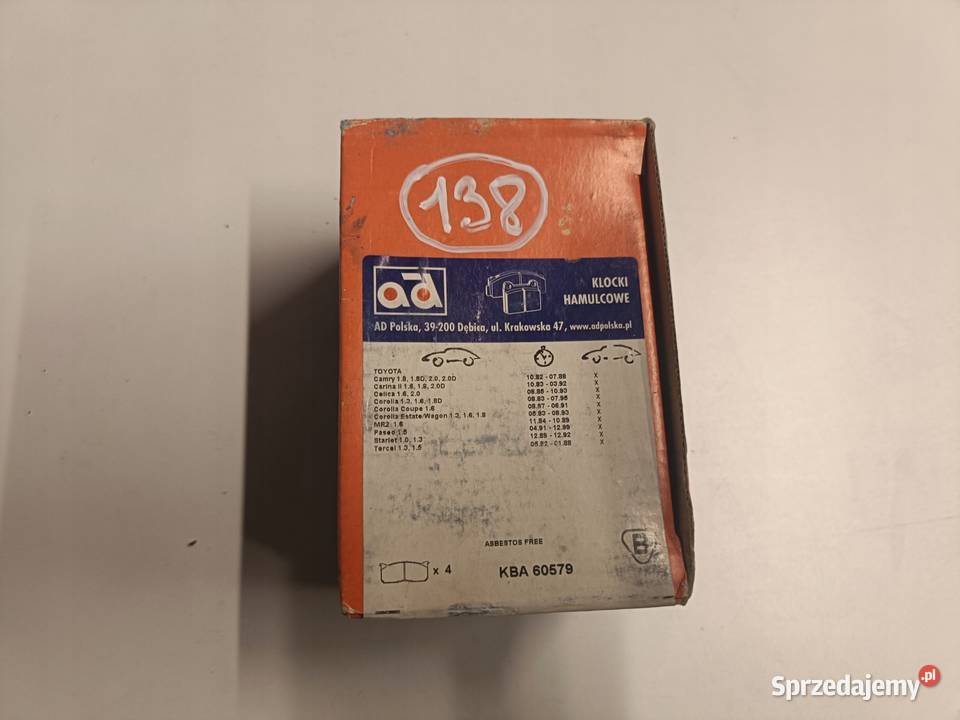 KLOCKI HAMULCOWE Toyota Camry Carina II Corolla Klocki hamulcowe Rudka sprzedam