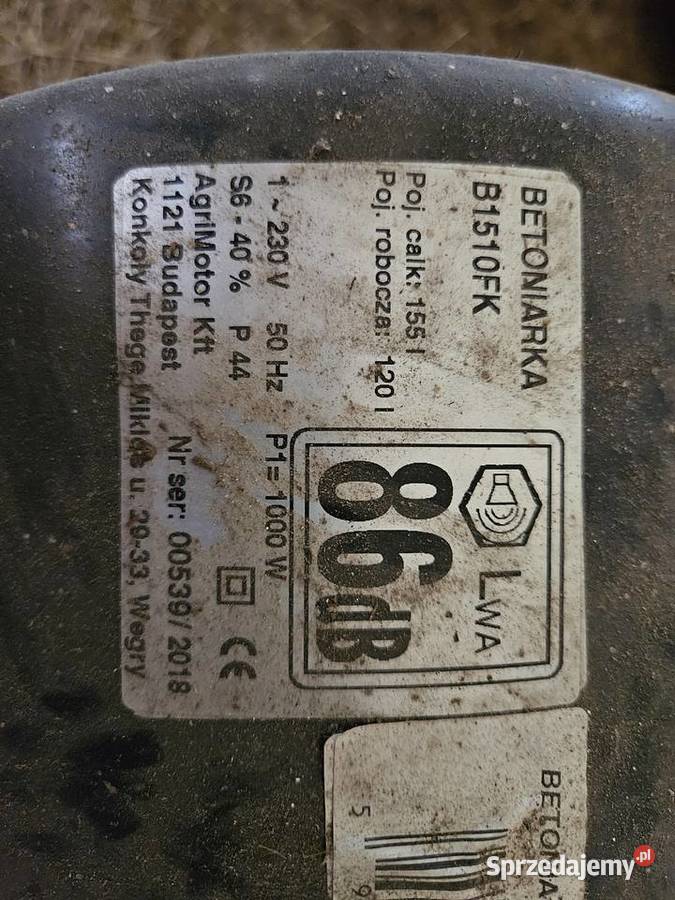 Betoniarka B1510 FK Dom i Ogród Elbląg sprzedam