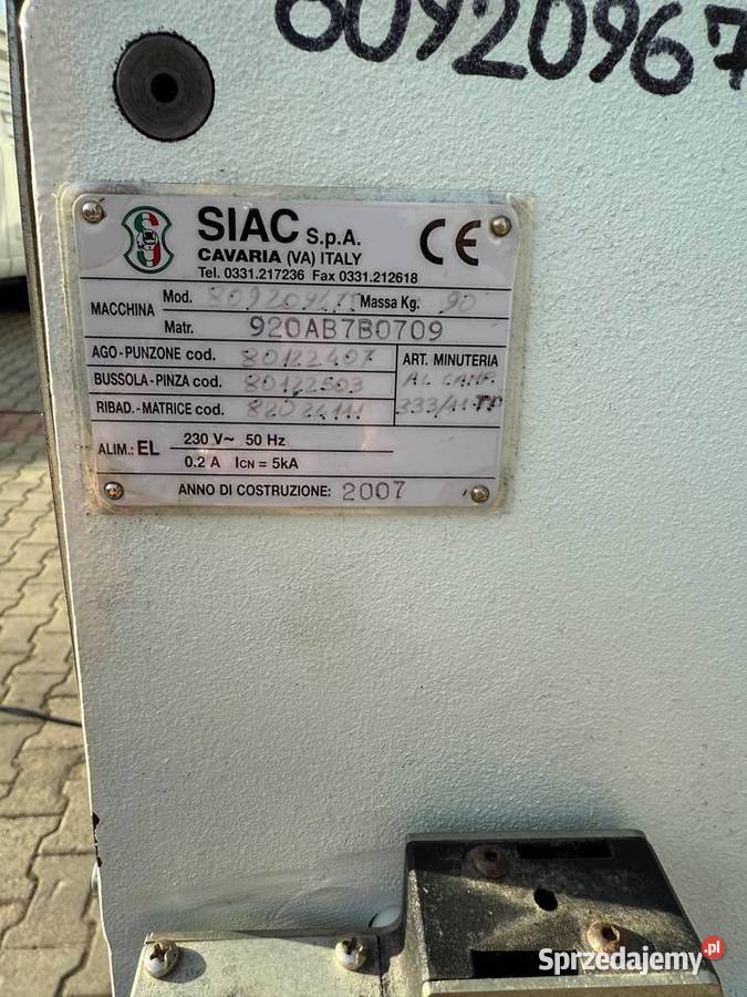 Nitowacz nitownica maszyna do nitowania SIAC Łaskarzew sprzedam