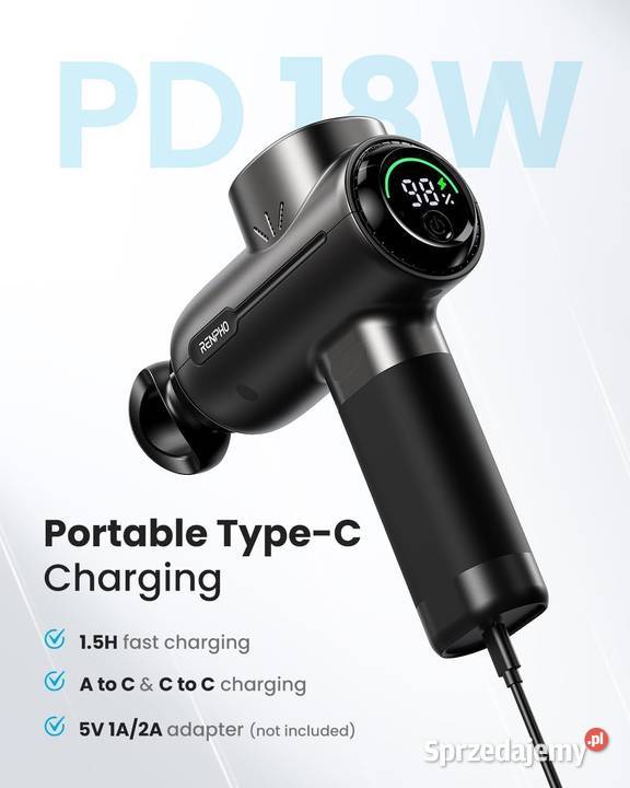 RENPHO pistolet do masażu z Bluetooth