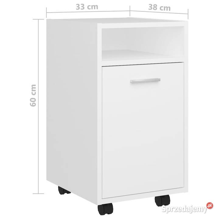 Szafka boczna kółka biała 33x38x60 materiał mazowieckie Warszawa