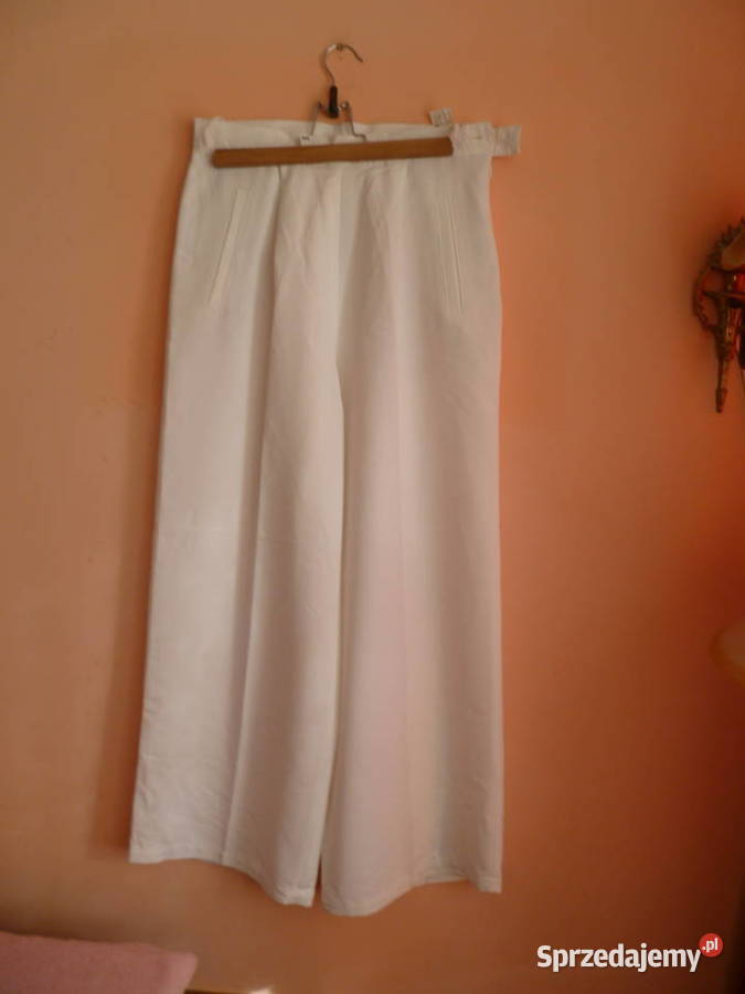 Spodnie białe b szerokie Rozmiar 40(L) małopolskie Kraków sprzedam