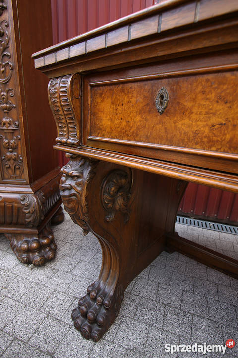 Komplet gabinetowy biurko biblioteka 1920 r Wrocław