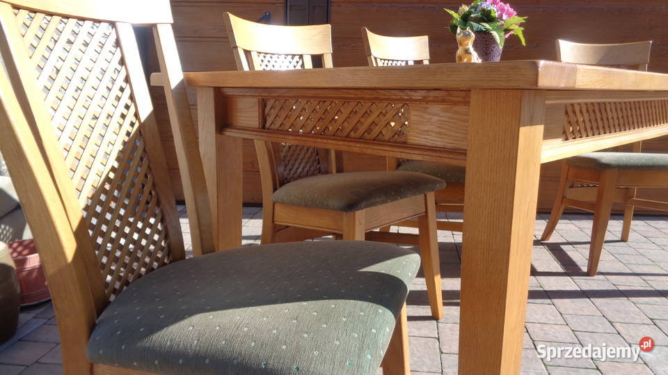 stół i 4 krzesła komplet wielkopolskie Mielnica Duża