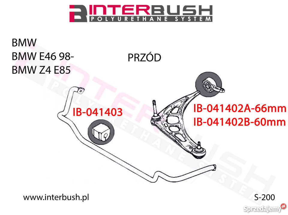 BMW 3 E46 Tuleje wahacza przedniego komplet sprzedam