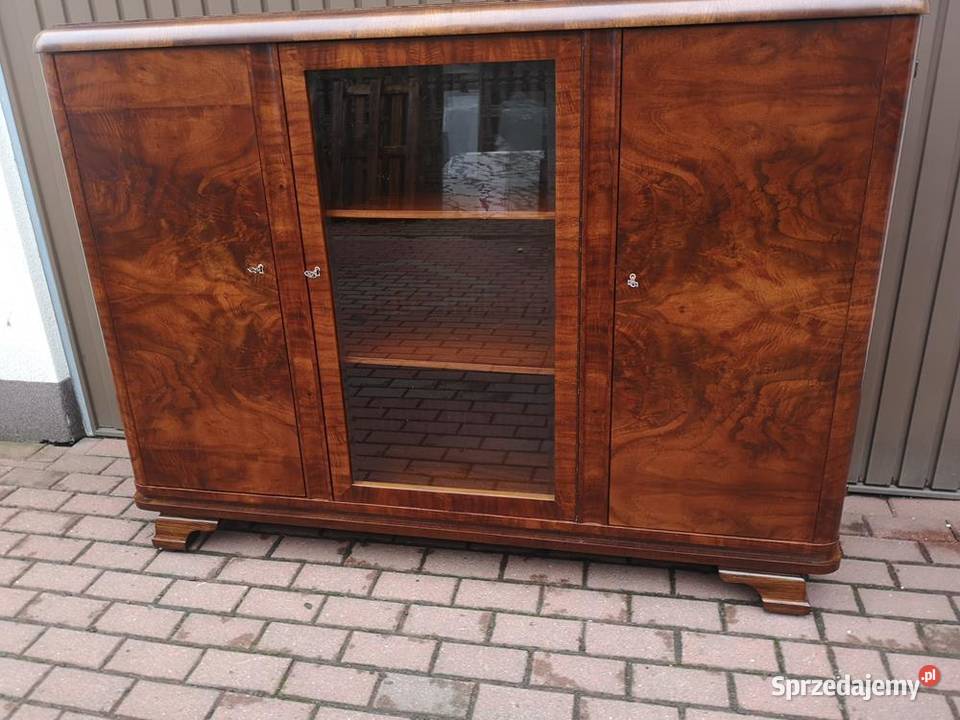 Biblioteka Witryna ARTDECO Orzech Zgrabna Stara