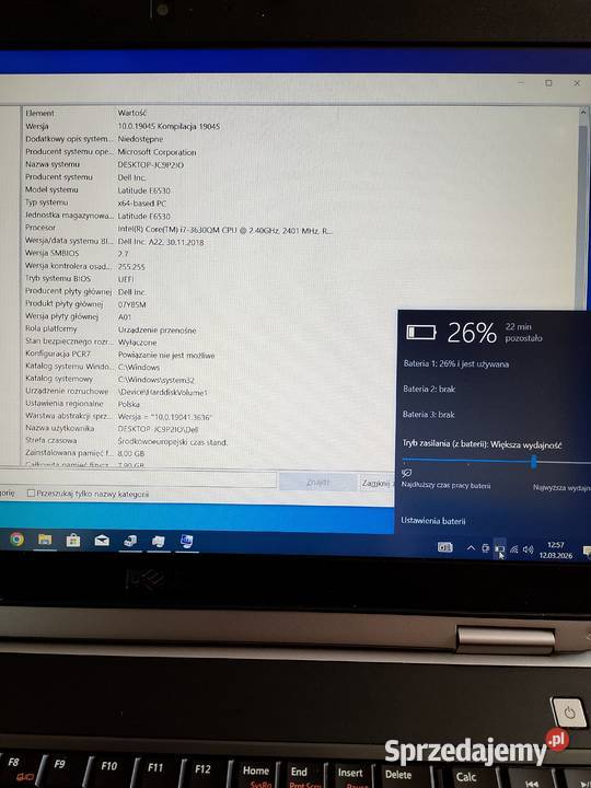 Dell Latitude E6530 intel core i73630QM SSD FULL Rymanów sprzedam