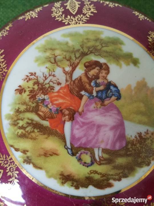 Porcelana francuska sygnowane puzderko na Ropa