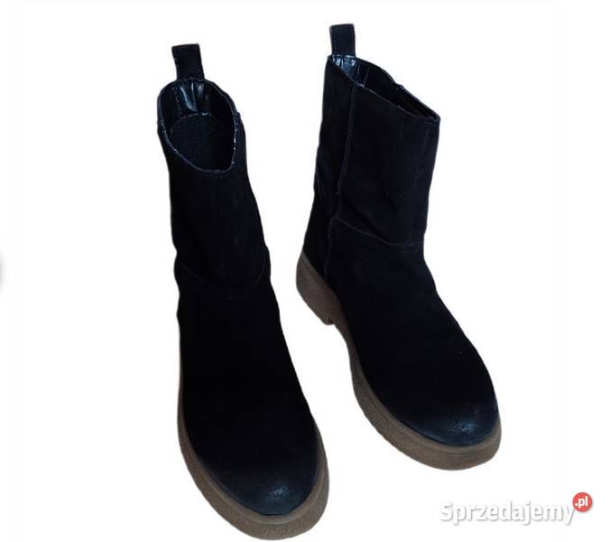 Czarrne botki zamszowe ocieplane r 37 inna pomorskie Gdańsk
