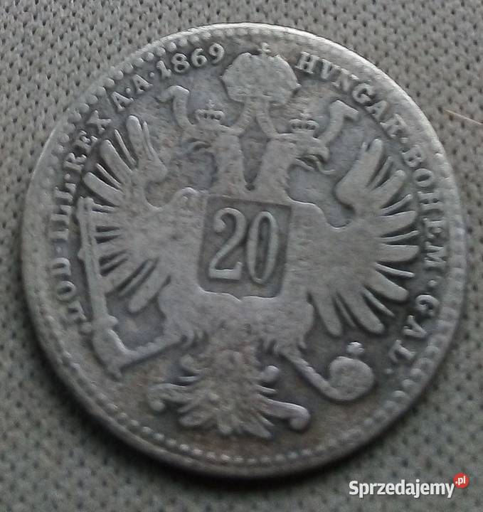 AUSTRIA20 KRAJCARÓW1869 r SREBRO 500 Legionowo