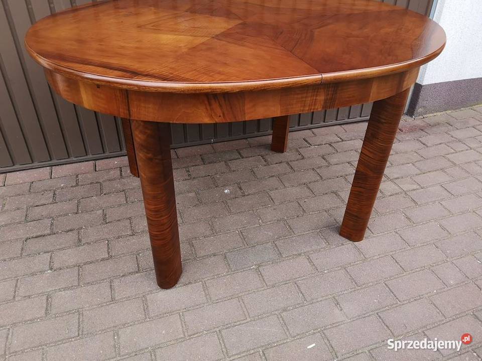 Stół ARTDECO Orzech Sygnowany Rozkładany Stary