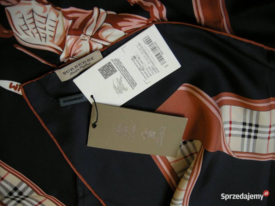 Burberry London luksusowa chusta jedwabna 110110 Kolonia Piaski