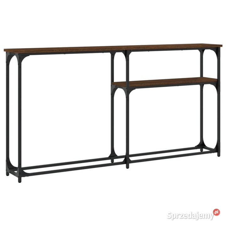 Stolik konsolowy brązowy dąb 145x225x75 WM834099 Warszawa