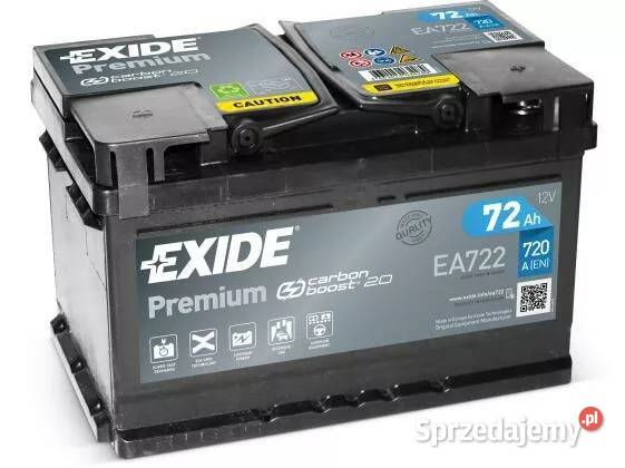 Akumulator 72Ah 720A Exide Premium DARMOWY DOWÓZ osobowe Tychy sprzedam