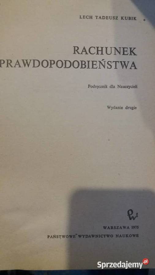 Rachunek prawdopodobieństwa podręcznik Antykwariat