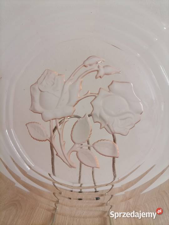 Patera Rozalinowa Hortensja 1970 Porcelana i szkło Wałbrzych