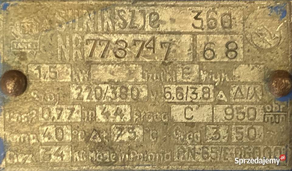 silnik elektryczny 15kW 950obr 3fazowy Tamel Pigża