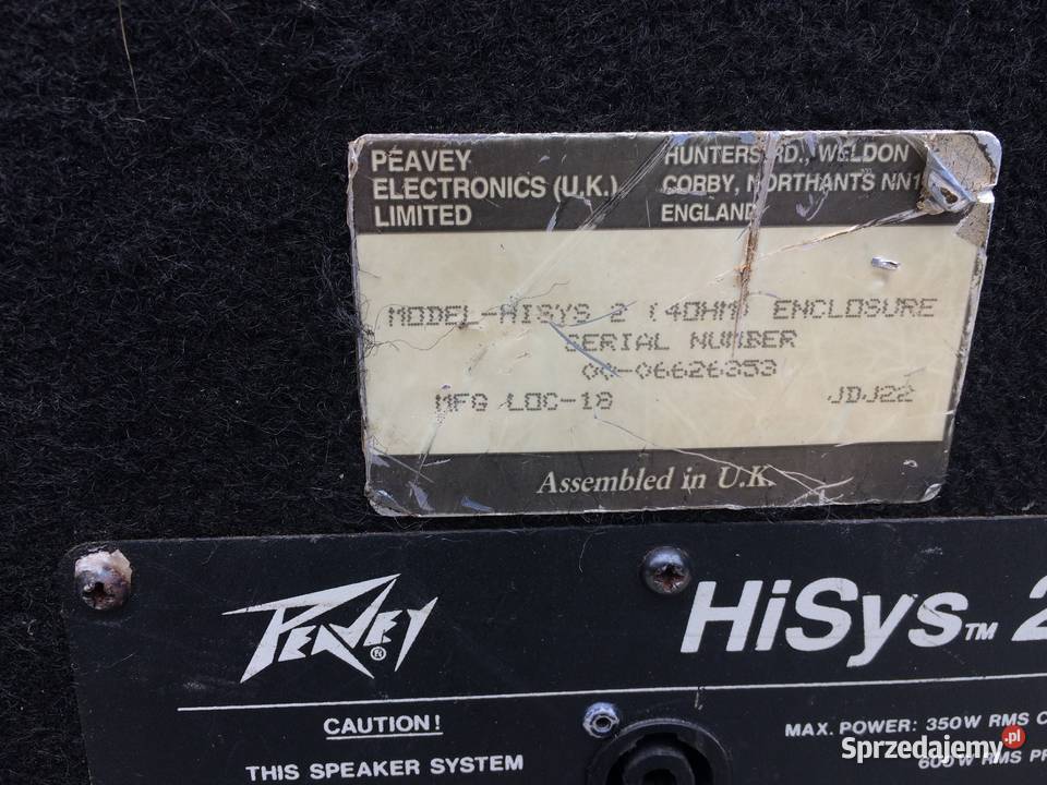 Kolumny Peavey HiSys 2 Biłgoraj