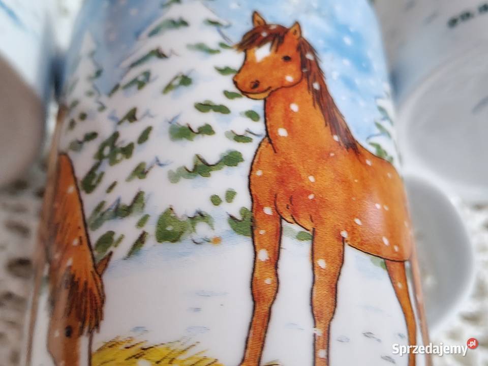Porcelana Gilitzer kubki wzór konie Legnica sprzedam