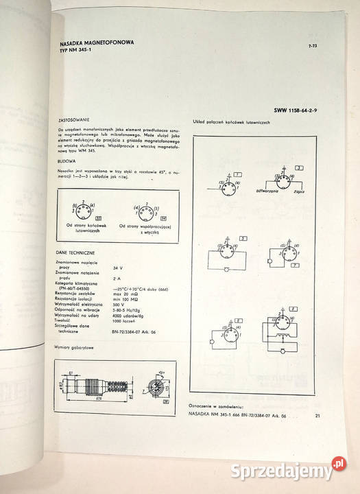 KATALOG UNITRA ELTRA ZŁĄCZA 1973 WM 590 WM545 Białogard sprzedam